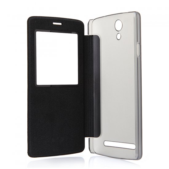 Original Flip Leather Case for Mlais MX Base Smartphone Black