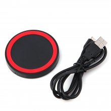 Q5 Portable Mini Wireless Charger Pad for Qi Compliant Devices Red&Black