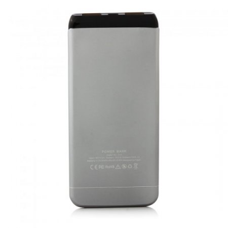 Cager S15 5500mAh Ultrathin Double USB Power Bank for Smartphones Tablet PC Gray