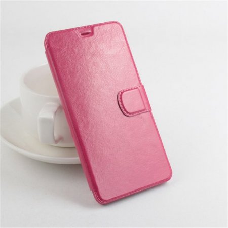 Leather Flip Cover Case Protective Case Stand for MEIZU MX5 Smartphone Rose