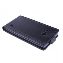 Leather Flip Cover Case Stand Nokia Lumia 730 Smartphone Black