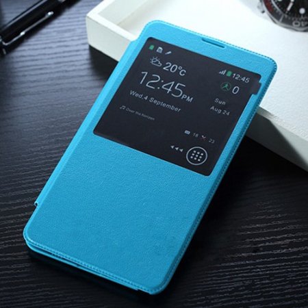 Smart Protective Transparent Window Design Flap Cover Case for Samsung Galaxy Note 3/N9005 3 Colors