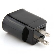 2-in-1 USA Standard Travel Charger Car Charge for iPad iPhone Smartphone -Black