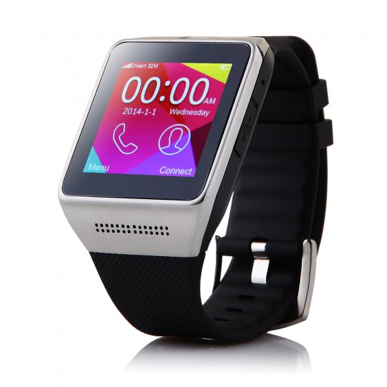 Atongm W008 Smart Watch Phone Bluetooth Watch 1.54inch Pedometer Anti-lost Black Sliver