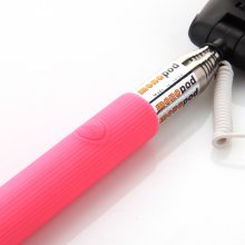Z07-5 Plus Shutter Cable Self Picture Monopod for iOS and Android Pink