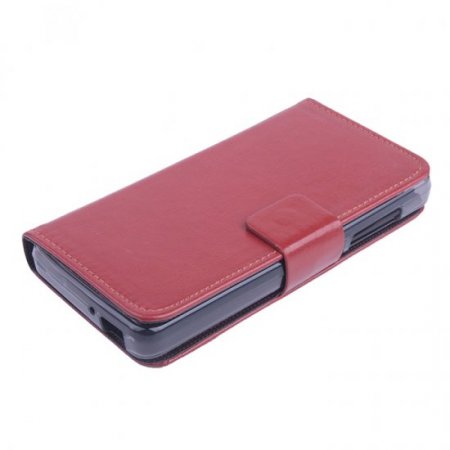 Leather Flip Cover Case Stand GIONEE V183 Smartphone Brown