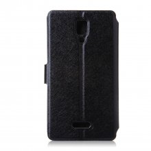 Fashion Flower Show Leather Stand Case Cover for Coolpad 7295C Smartphone Black