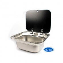Kitchen Stainless Steel Sinks Caravan Sink RV Camper Sink With a Right Angle Drainer Folding Faucet Glass Cover