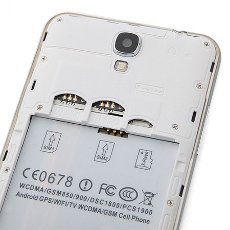 T9700 Smartphone Android 4.2 MTK6589 Quad Core 6.0 Inch 1GB 16GB HD Screen 3G GPS -White