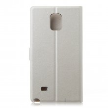 Flower Show Leather Flip Cover Stand Case for Samsung Note 4 9106 Smartphone White