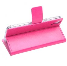 Leather Flip Cover Case Protect Case Stand for Cubot X9 Smartphone Rose