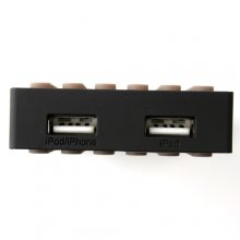 Le touch 4000mAh Universal Power Stone Power Bank Double USB for iPhone iPad Smart Phone Tablet- Coffee