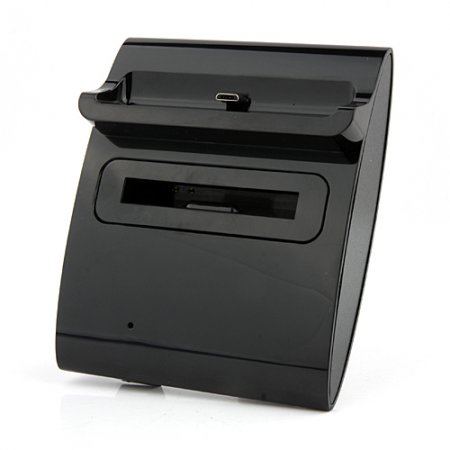 3 in 1 Battery Charger + OTG + Micro USB Charging Dock Base for Samsung i9500 Black Color