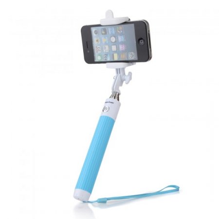 All-in-one Extendable Bluetooth Monopod One-click Photographic Selfie Stick Blue