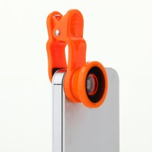 3-IN-1 Universal Wide-angle + Macro Lens + Fish Eye Photo Lens Orange