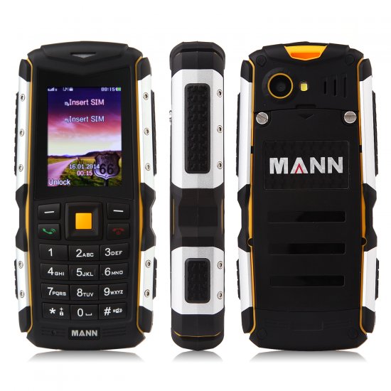 MANN ZUG S Value Phone 2.0 Inch IP67 Dual SIM Card Bluetooth FM Camera Black & Yellow