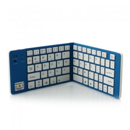 Geyes GK228 Portable Wireless Bluetooth Folding Keyboard Aluminum Alloy Blue