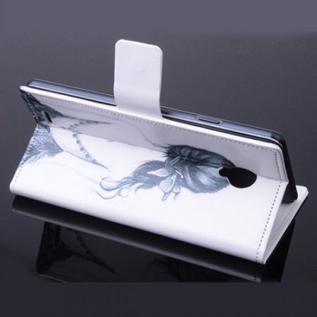 Fashion Painting Plain Girl Flip Cover Stand Case For Doogee DG550 Smartphone