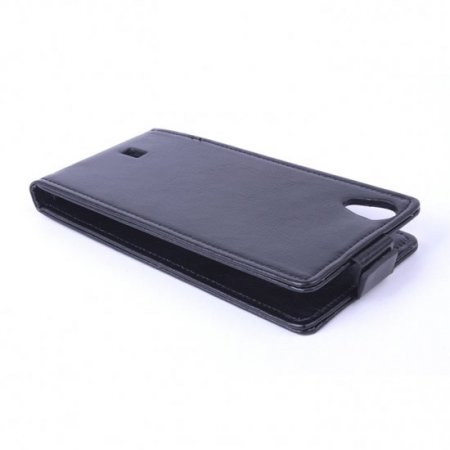 Leather Flip Cover Case Stand for Leagoo Lead 3 Smartphone Black