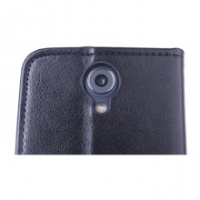 Leather Flip Cover Case Stand for Doogee DG280 Smartphone Black