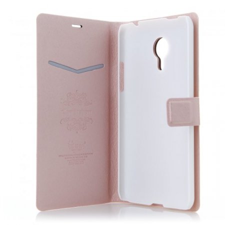 Flower Show Leather Flip Cover Stand Case for MEIZU MX4 Smartphone Champagne