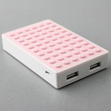 Le touch 4000mAh Universal Power Stone Power Bank Double USB for iPhone iPad Smart Phone Tablet- Pink