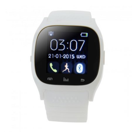 Rwatch M26S 1.44" IP57 Smart Bluetooth Watch with Mic Pedometer Push Messages White