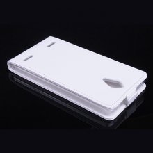 Leather Flip Cover Case Stand ZTE V5 MAX Smartphone White