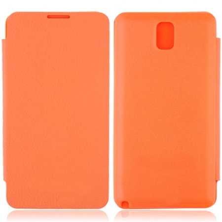 Portable Leather Flip Case Cover for Samsung Galaxy Note III Orange
