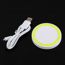 Q5 Portable Mini Wireless Charger Pad for Qi Compliant Devices Yellow&White