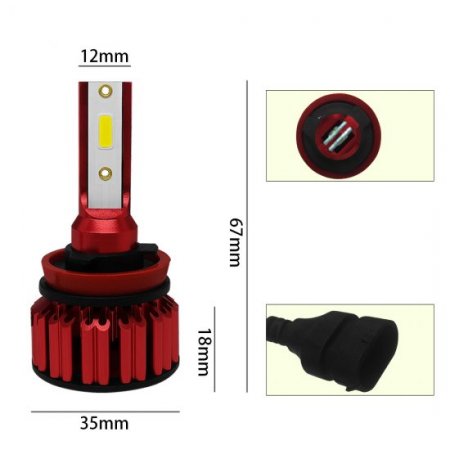 H11(H8/H9) 10000LM LED Headlight Bulbs Conversion Kit.Low Beam Headlamp, Fog Driving Light, HID or Halogen HeadLight Replacement,6000K Xenon White.1 Pair- 2 Year Warranty