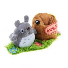 Totoro and Stump Pattern Plush Decorative Mobile Phone Holder