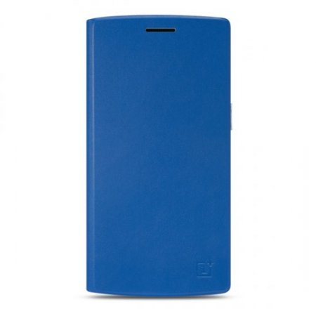 Original PU Leather Flip Cover Stand Case for Oneplus One Cellphone Blue