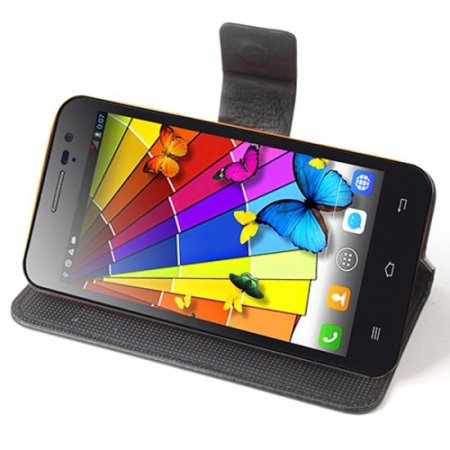 Protective PU Leather Flip Case for JIAYU G2F Smartphone Black