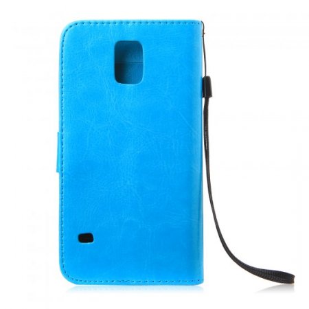 Fashion Multifunctional Pocket Style PU Leather Stand Case for Samsung Galaxy S5 Blue