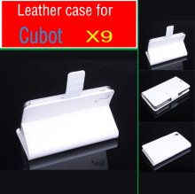 Leather Flip Cover Case Stand for Cubot X9 Smartphone White