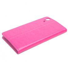 Leather Flip Cover Case Protect Case Stand for Cubot X9 Smartphone Rose