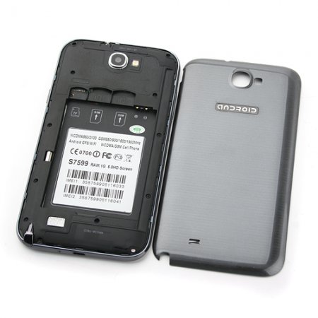 Tengda S7599 Smartphone HD Screen 1GB 16GB Android 4.2 MTK6589 Quad Core 5.8 Inch 12.0MP Camera- Grey