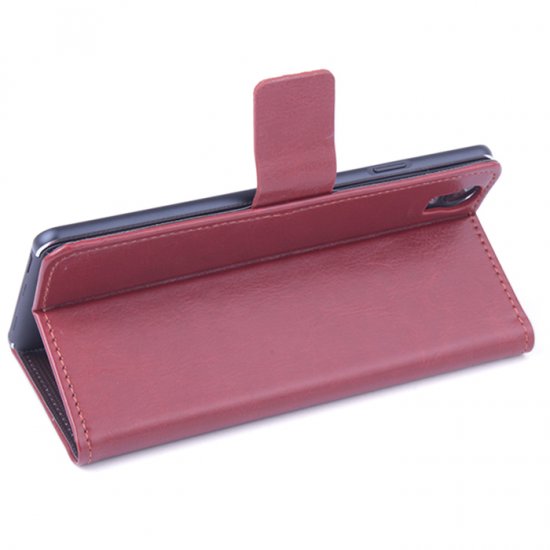 Leather Flip Cover Case Stand for Elephone G7 Smartphone Brown