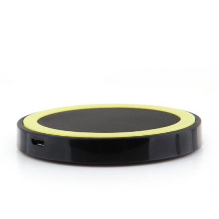 Q5 Portable Mini Wireless Charger Pad for Qi Compliant Devices Yellow&Black
