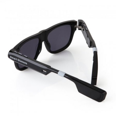 V5 Smart Glasses Camera Bluetooth Call and Music with Flash Light Mic. GPS Dark Brown