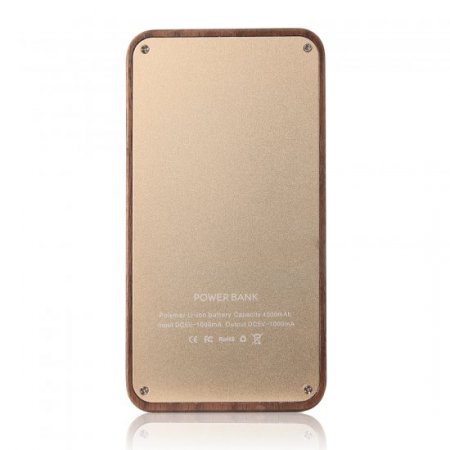 Unique Portable Universal 4000mAh Ultra Light Thin Wooden Power Bank