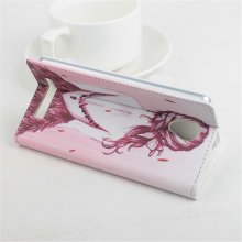 Fashion Painting Pretty Girl Flip Cover Stand Case For JIAYU S3 Smartphone