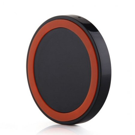 Q5 Portable Mini Wireless Charger Pad for Qi Compliant Devices Orange&Black