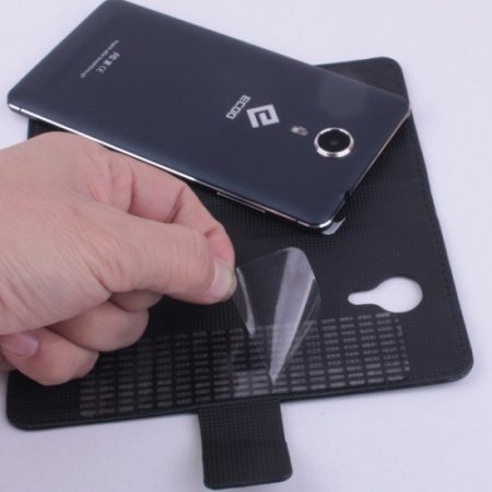 Flip Leather Cover Stand Case for ECOO E02 Pro Shinning Smartphone Black