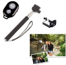 Monopod+Clip Holder+Bluetooth Camera Shutter Remote Control for iPhone Smartphones