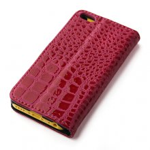 Magnetic Closure Protective Flip Cover Stand Crocodile Stripe Leather Case for iPhone5c