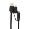 2-in-1 1.5M 8Pin & Micro USB High Speed Charging Cable For iOS and Android Smartphones