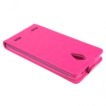 Leather Flip Cover Case Stand ZTE V5 MAX Smartphone Pink