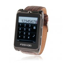 S9110 Quad Band Watch Phone 1.8 Inch Touch Screen Bluetooth Camera with Bluetooth Earphone - Brown